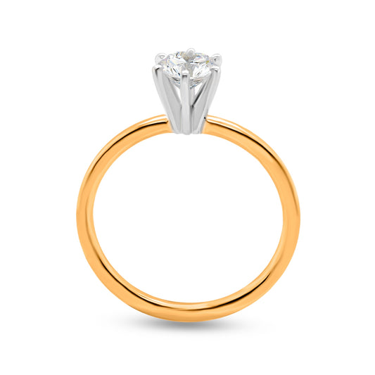 Premier Natural 3/4 ct. tw. Round Brilliant Diamond Solitaire Engagement Ring in 14K Yellow Gold close-up detail