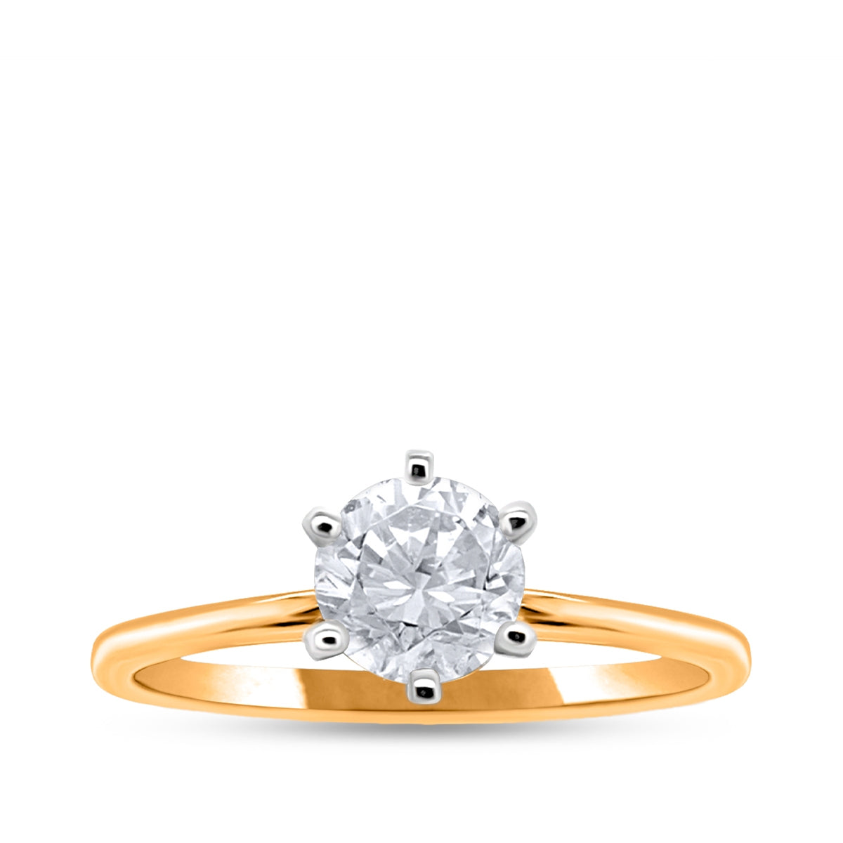 Premier Natural 3/4 ct. tw. Round Brilliant Diamond Solitaire Engagement Ring in 14K Yellow Gold