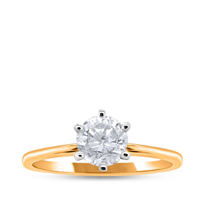 Premier Natural 3/4 ct. tw. Round Brilliant Diamond Solitaire Engagement Ring in 14K Yellow Gold