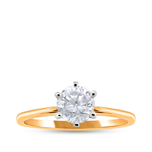 Premier Natural 3/4 ct. tw. Round Brilliant Diamond Solitaire Engagement Ring in 14K Yellow Gold