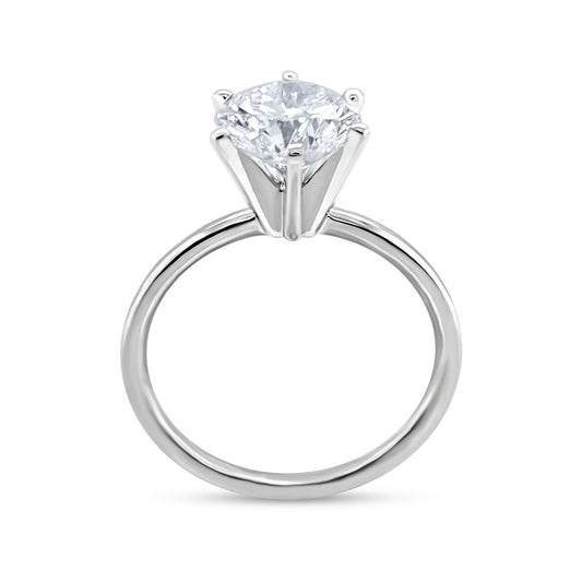 Premier Natural 1-1/2 ct. tw. Round Brilliant Diamond Solitaire Engagement Ring in 14K White Gold close-up detail