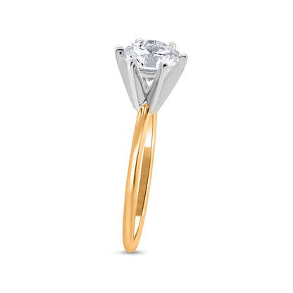 Premier Natural 1-1/2 ct. tw. Round Brilliant Diamond Solitaire Engagement Ring in 14K Yellow Gold front view