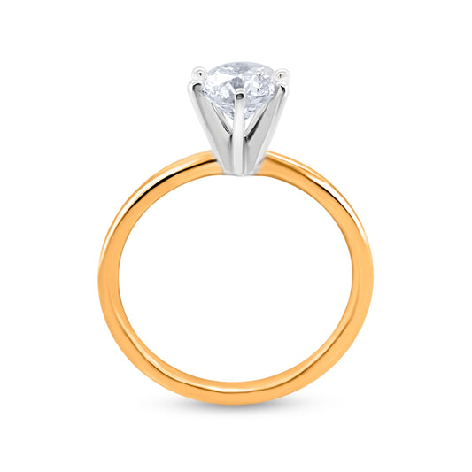 Premier Natural 1-1/2 ct. tw. Round Brilliant Diamond Solitaire Engagement Ring in 14K Yellow Gold close-up detail