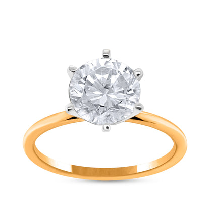 Premier Natural 1-1/2 ct. tw. Round Brilliant Diamond Solitaire Engagement Ring in 14K Yellow Gold
