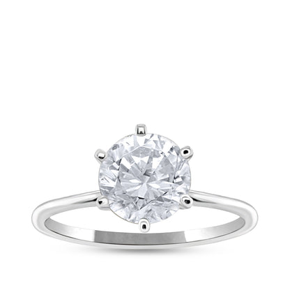 Premier Natural 2 ct. tw. Round Brilliant Diamond Solitaire Engagement Ring in 14K White Gold