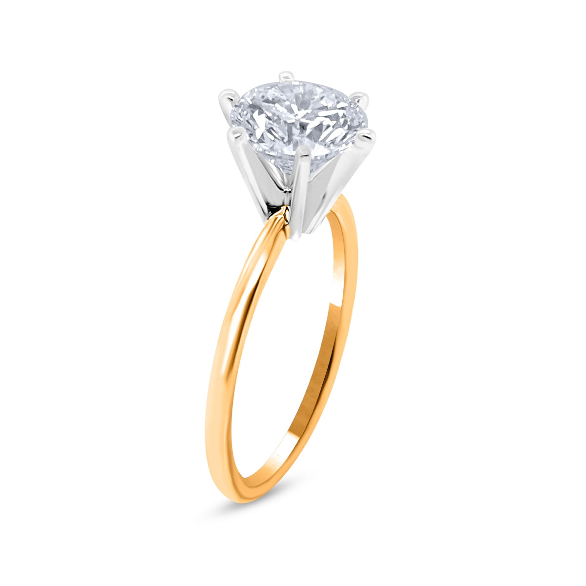 Premier Natural 2 ct. tw. Round Brilliant Diamond Solitaire Engagement Ring in 14K Yellow Gold front view
