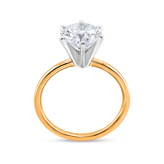 Premier Natural 2 ct. tw. Round Brilliant Diamond Solitaire Engagement Ring in 14K Yellow Gold close-up detail