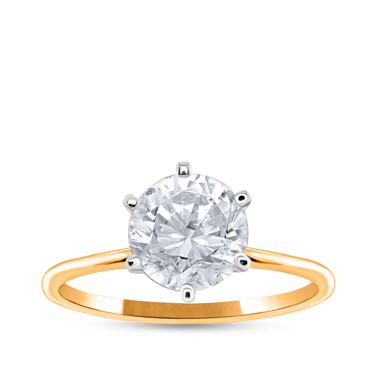 Premier Natural 2 ct. tw. Round Brilliant Diamond Solitaire Engagement Ring in 14K Yellow Gold