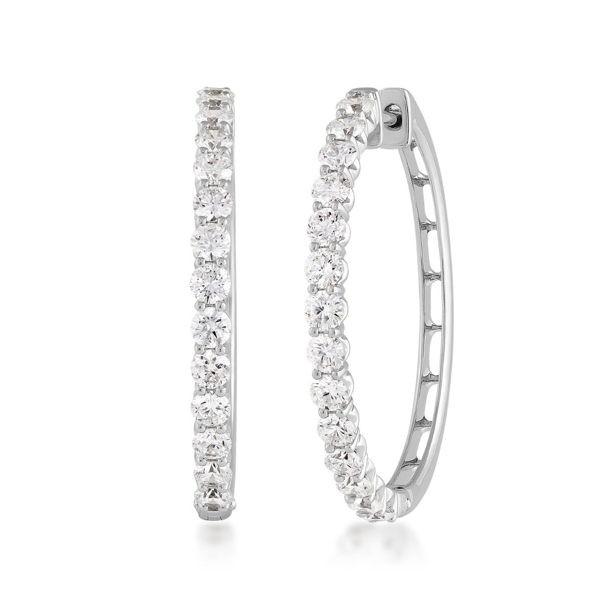 Adamante 2 ct. tw. Lab-Grown Diamond Hoop Earrings in 10K White Gold
