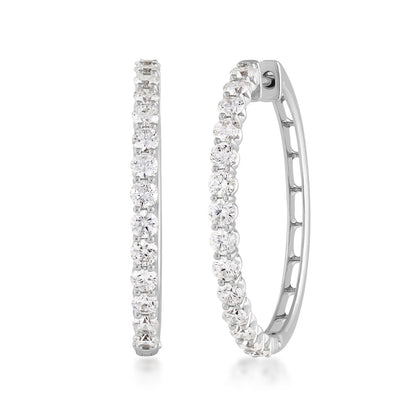 Adamante 2 ct. tw. Lab-Grown Diamond Hoop Earrings in 10K White Gold
