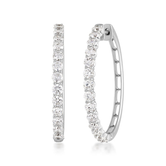 Adamante 2 ct. tw. Lab-Grown Diamond Hoop Earrings in 10K White Gold