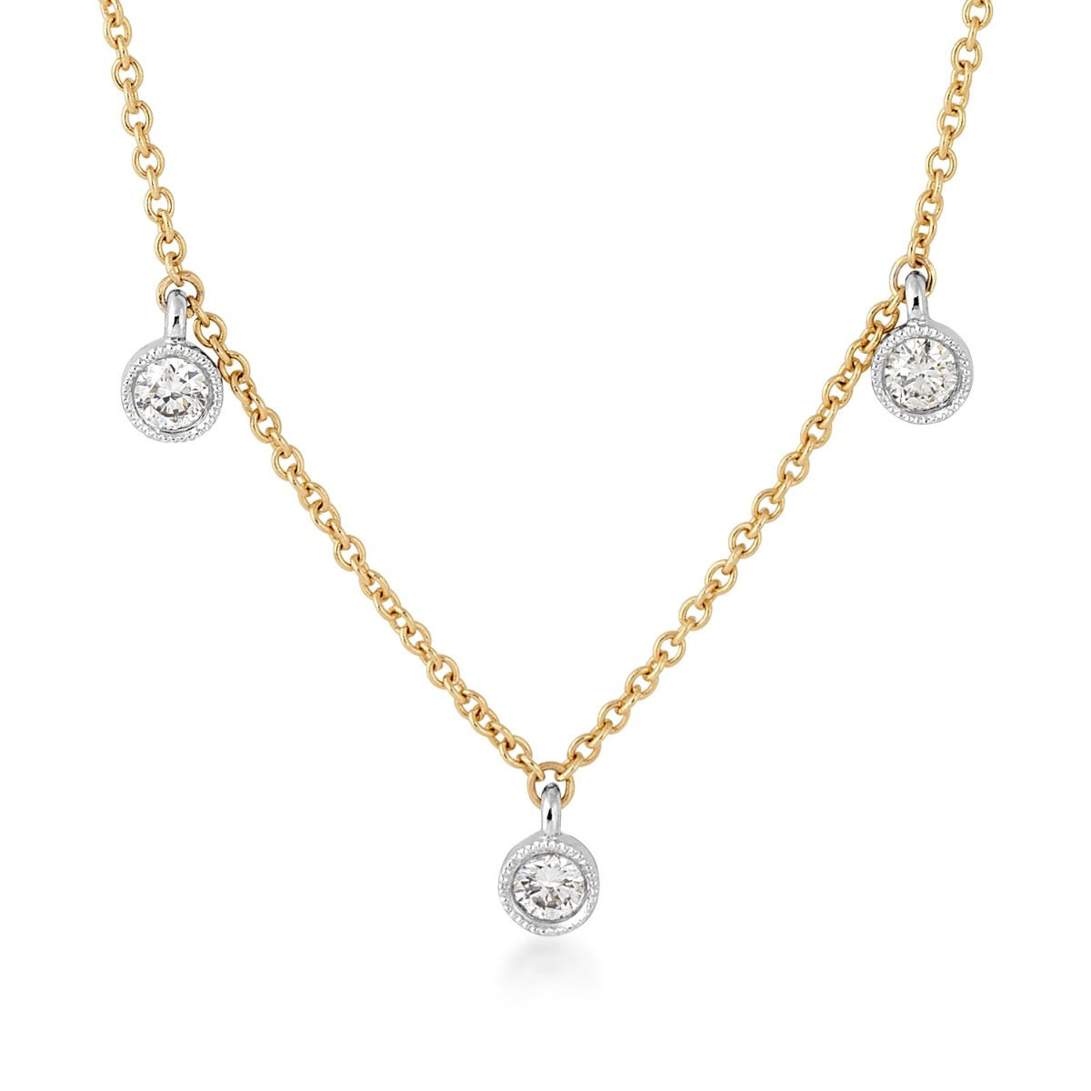 Demi Fine 1/3 ct. tw. Diamond Drop Necklace in 14K White & Yellow Gold
