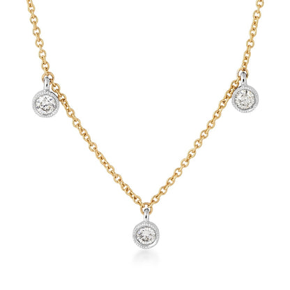 Demi Fine 1/3 ct. tw. Diamond Drop Necklace in 14K White & Yellow Gold