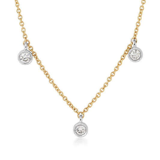 Demi Fine 1/3 ct. tw. Diamond Drop Necklace in 14K White & Yellow Gold