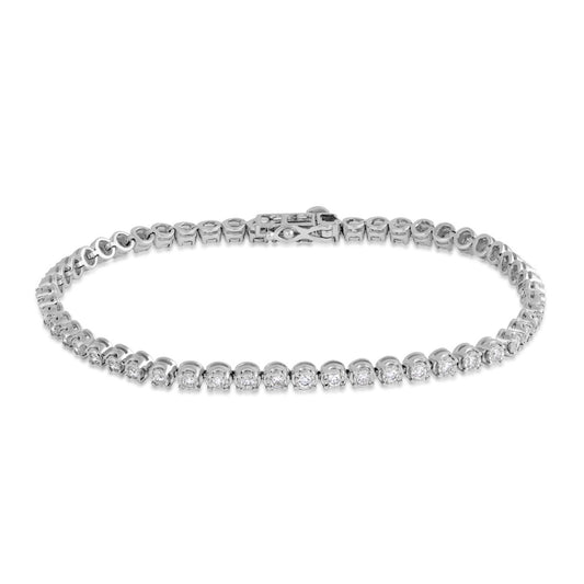 Adamante 1 ct. tw. Lab-Grown Diamond Tennis 7-inch Bracelet in Sterling Silver