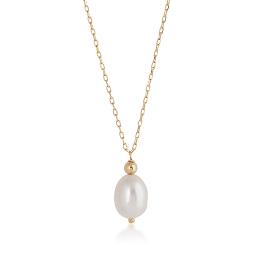 Cultured Freshwater Pearl Pendant in 10K Yellow Gold