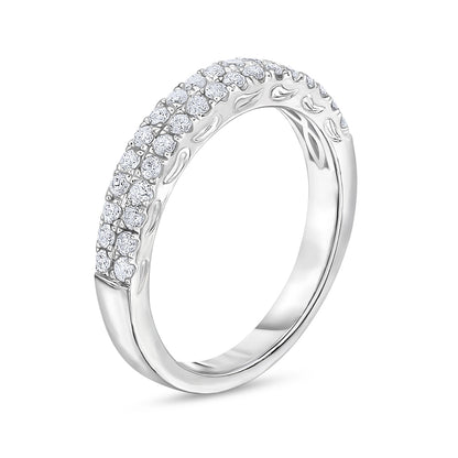1/2 ct. tw. Diamond Double Row Anniversary Ring in 10K White Gold front view