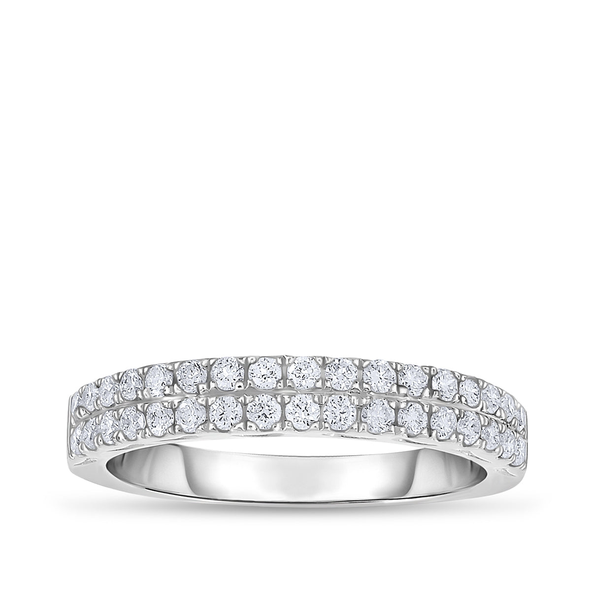 1/2 ct. tw. Diamond Double Row Anniversary Ring in 10K White Gold
