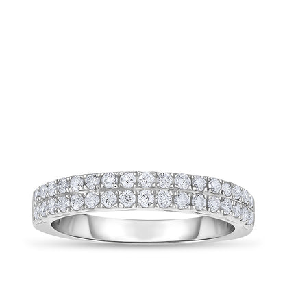 1/2 ct. tw. Diamond Double Row Anniversary Ring in 10K White Gold