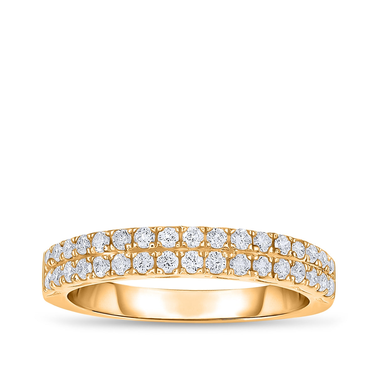 1/2 ct. tw. Diamond Double Row Anniversary Ring in 10K Yellow Gold (2)