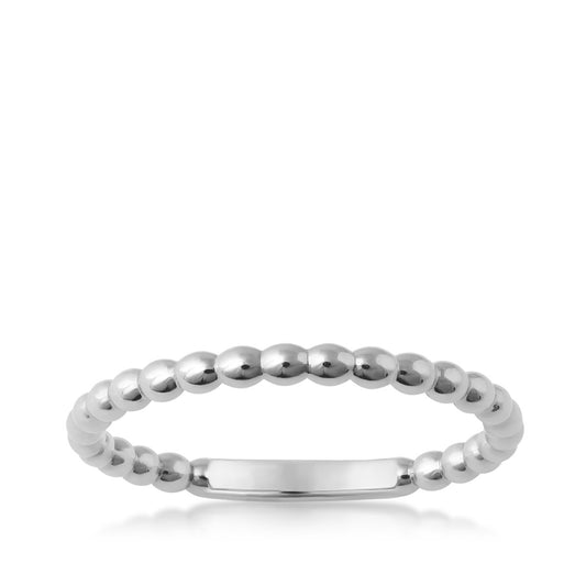 Bead Ring in 10K White Gold