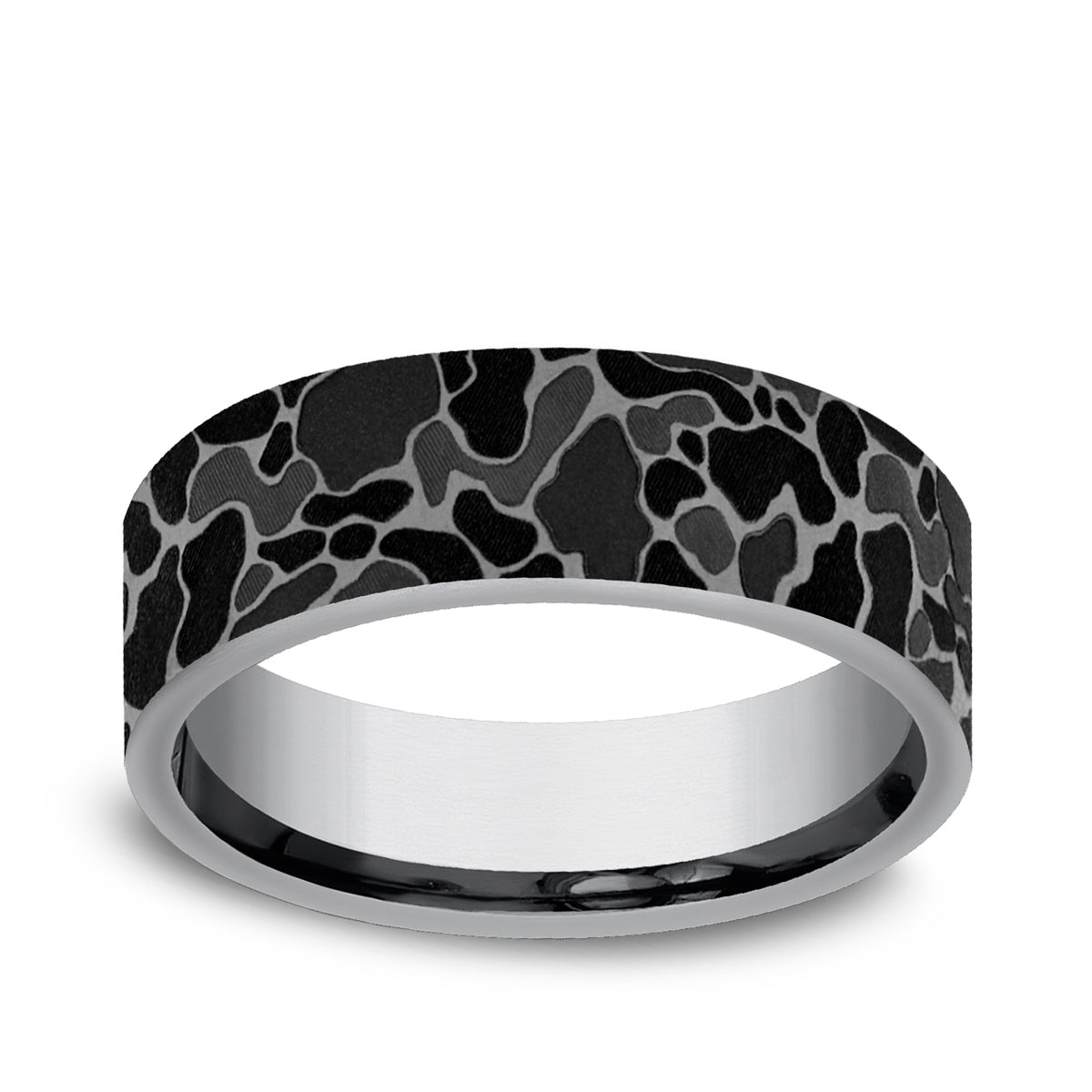 Men's 7mm Duck Camo Wedding Ring in Gray Tantalum
