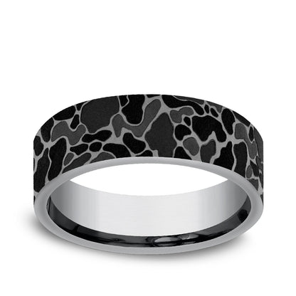 Men's 7mm Duck Camo Wedding Ring in Gray Tantalum