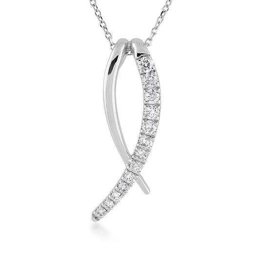 Journey 1/4 ct. tw. Diamond Graduated Pendant in 10K White Gold