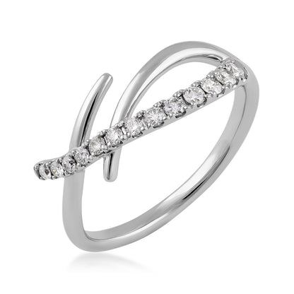 Journey 1/4 ct. tw. Diamond Graduated Ring in 10K White Gold front view