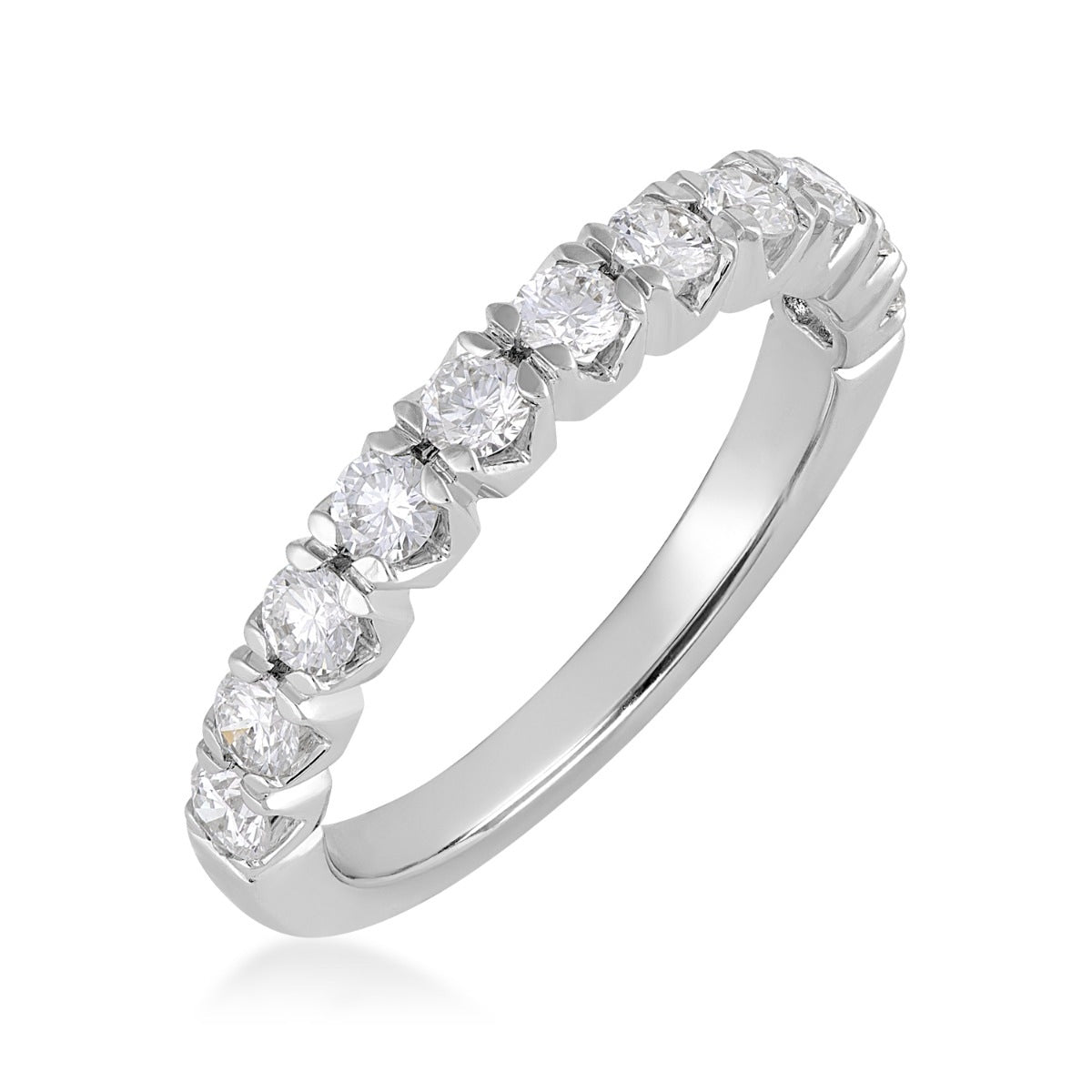 Adamante 3/4 ct. tw. Lab-Grown Round Brilliant Diamond Anniversary Ring in 14K White Gold front view