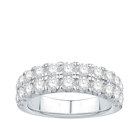 Adamante 2 ct. tw. Lab-Grown Diamond Two Row Anniversary Ring in 14K White Gold