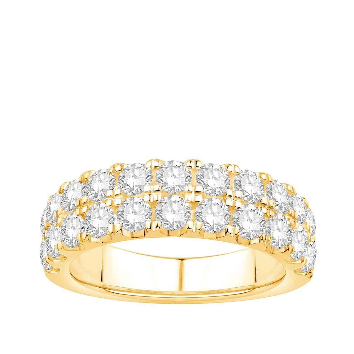 Adamante 2 ct. tw. Lab-Grown Diamond Two Row Anniversary Ring in 14K Yellow Gold