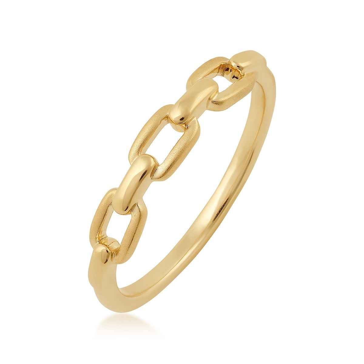Paperclip Ring in 10K Yellow Gold front view
