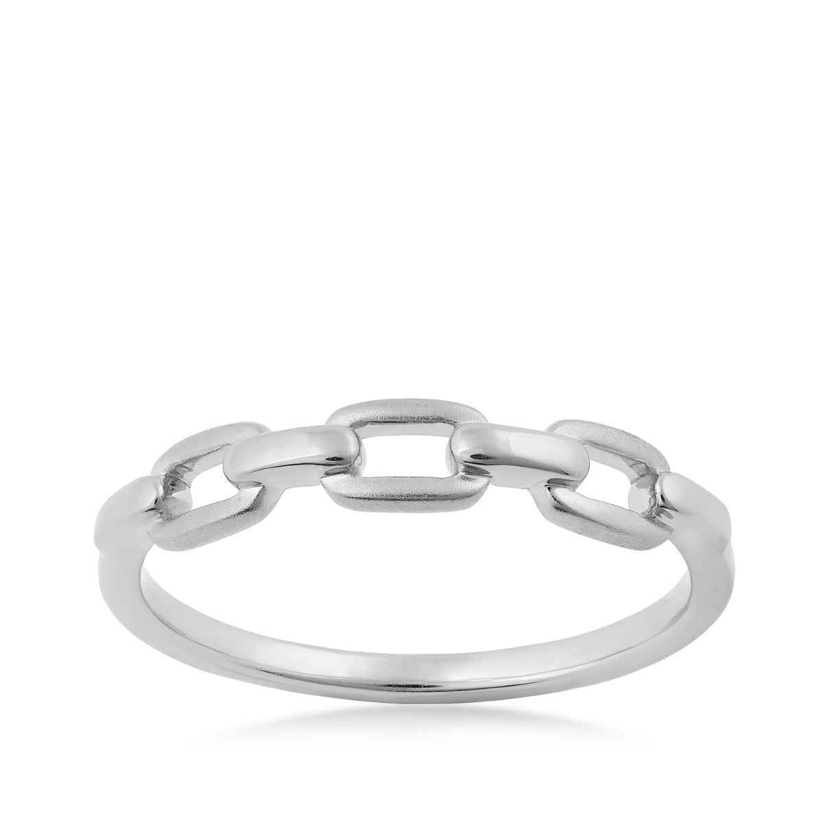 Paperclip Ring in 10K White Gold
