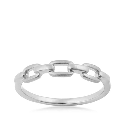 Paperclip Ring in 10K White Gold