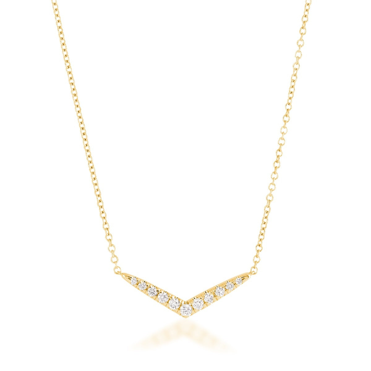 Demi Fine 1/10 ct. tw. Diamond Chevron Necklace in 14K Yellow Gold