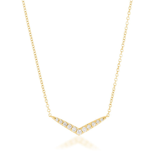 Demi Fine 1/10 ct. tw. Diamond Chevron Necklace in 14K Yellow Gold