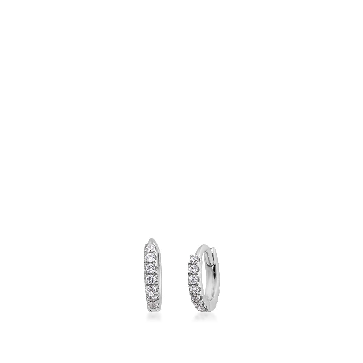 1/6 ct. tw. Diamond Huggie Hoop Earrings in 14K White Gold
