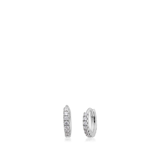 1/6 ct. tw. Diamond Huggie Hoop Earrings in 14K White Gold