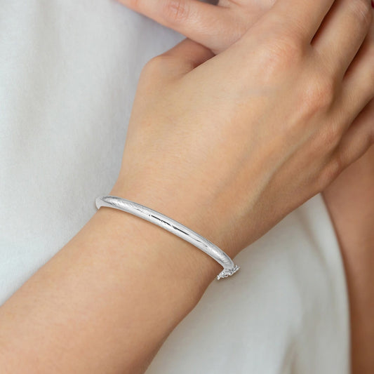 High Polish Bangle in Sterling Silver close-up detail