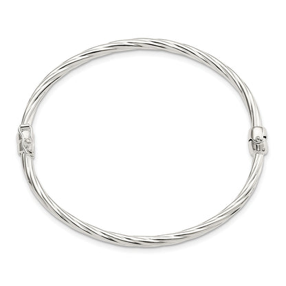 Twisted Bangle in Sterling Silver front view
