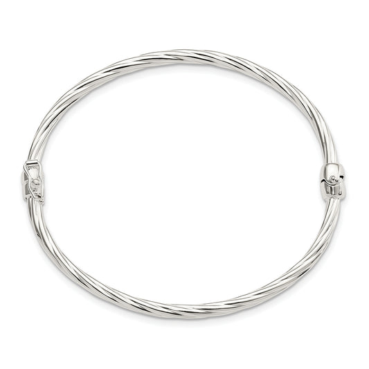 Twisted Bangle in Sterling Silver front view