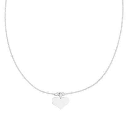 Wire Heart Necklace in Sterling Silver