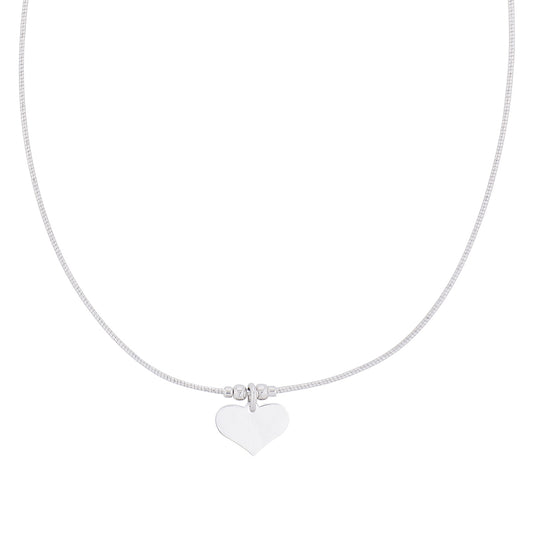 Wire Heart Necklace in Sterling Silver