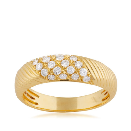 Demi Fine 1/3 ct. tw. Diamond Ridged Ring in 14K Yellow Gold