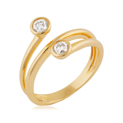 Demi Fine 1/3 ct. tw. Round Brilliant Diamond Wrap Ring in 14K Yellow Gold front view
