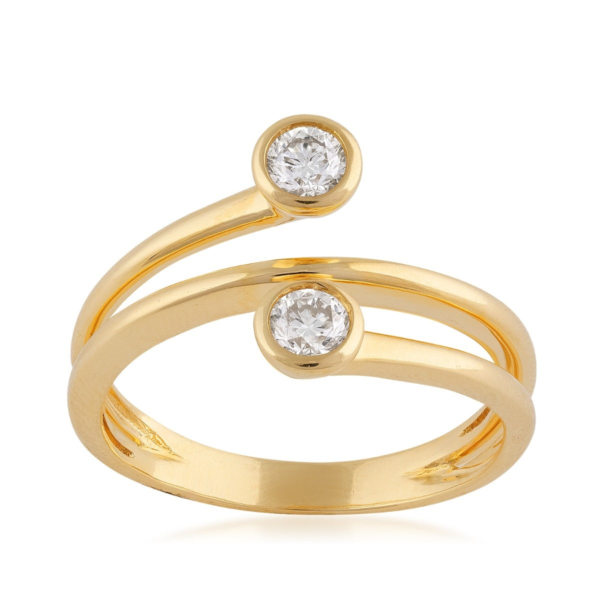 Demi Fine 1/3 ct. tw. Round Brilliant Diamond Wrap Ring in 14K Yellow Gold