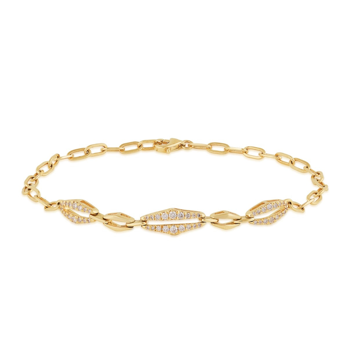 Demi Fine 1/3 ct. tw. Diamond Paperclip Bracelet in 14K Yellow Gold