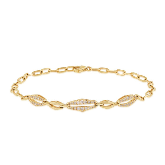 Demi Fine 1/3 ct. tw. Diamond Paperclip Bracelet in 14K Yellow Gold