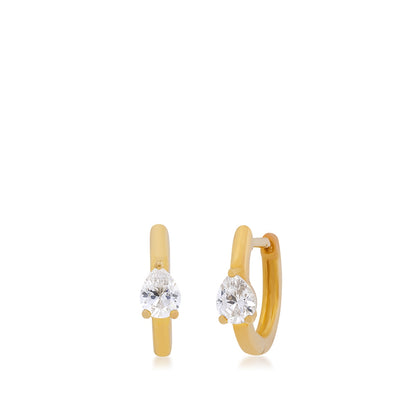 1/2 ct. tw. Pear Diamond Hoop Earrings in 14K Yellow Gold